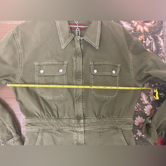NWOT ALEXA CHUNG Denim jumpsuit. In Army Green. RETAILS for $550.00 - Picture 8 of 13